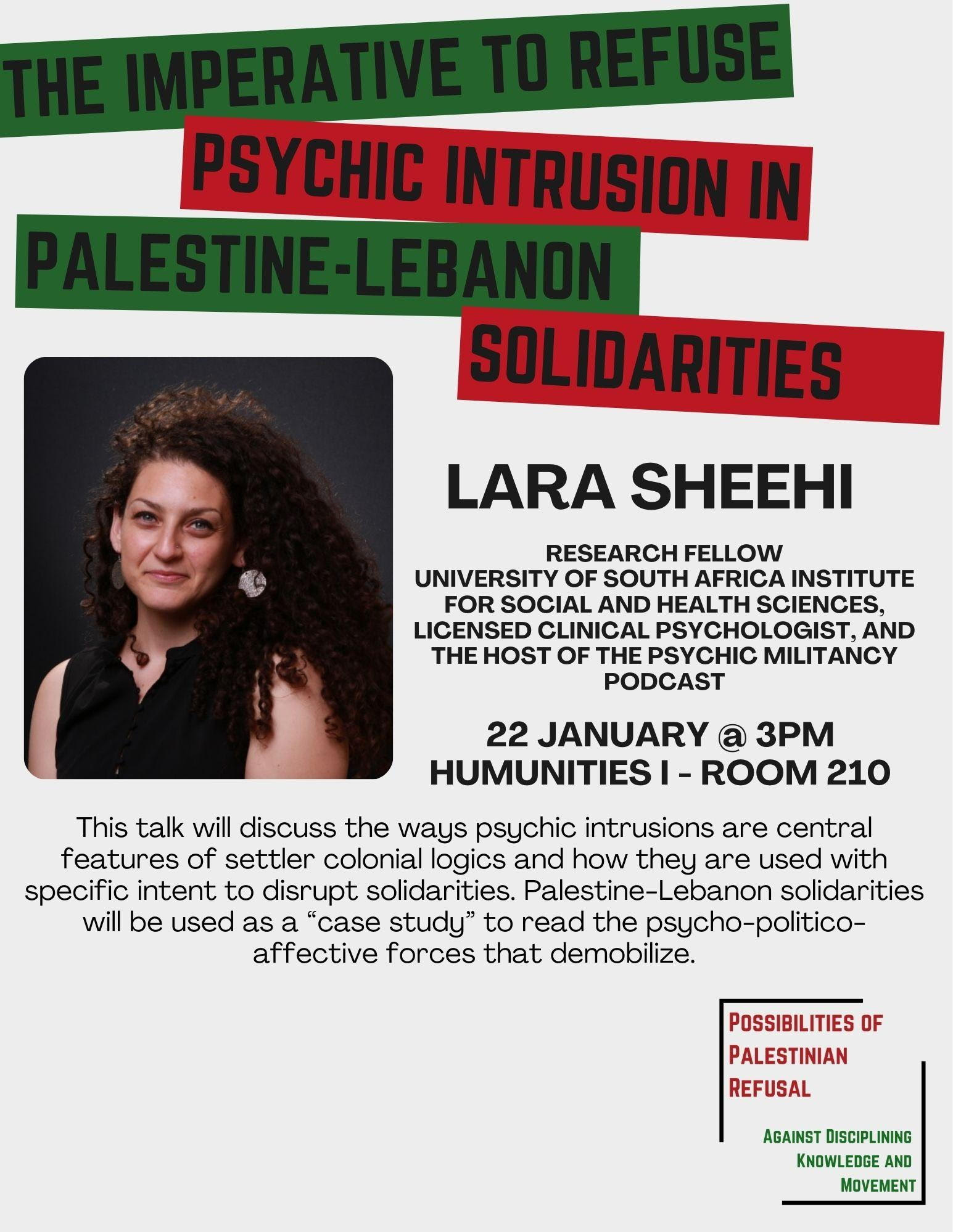 The Imperative to Refuse Psychic Intrusion in Palestine-Lebanon Solidarities ＊ 01/22/2026