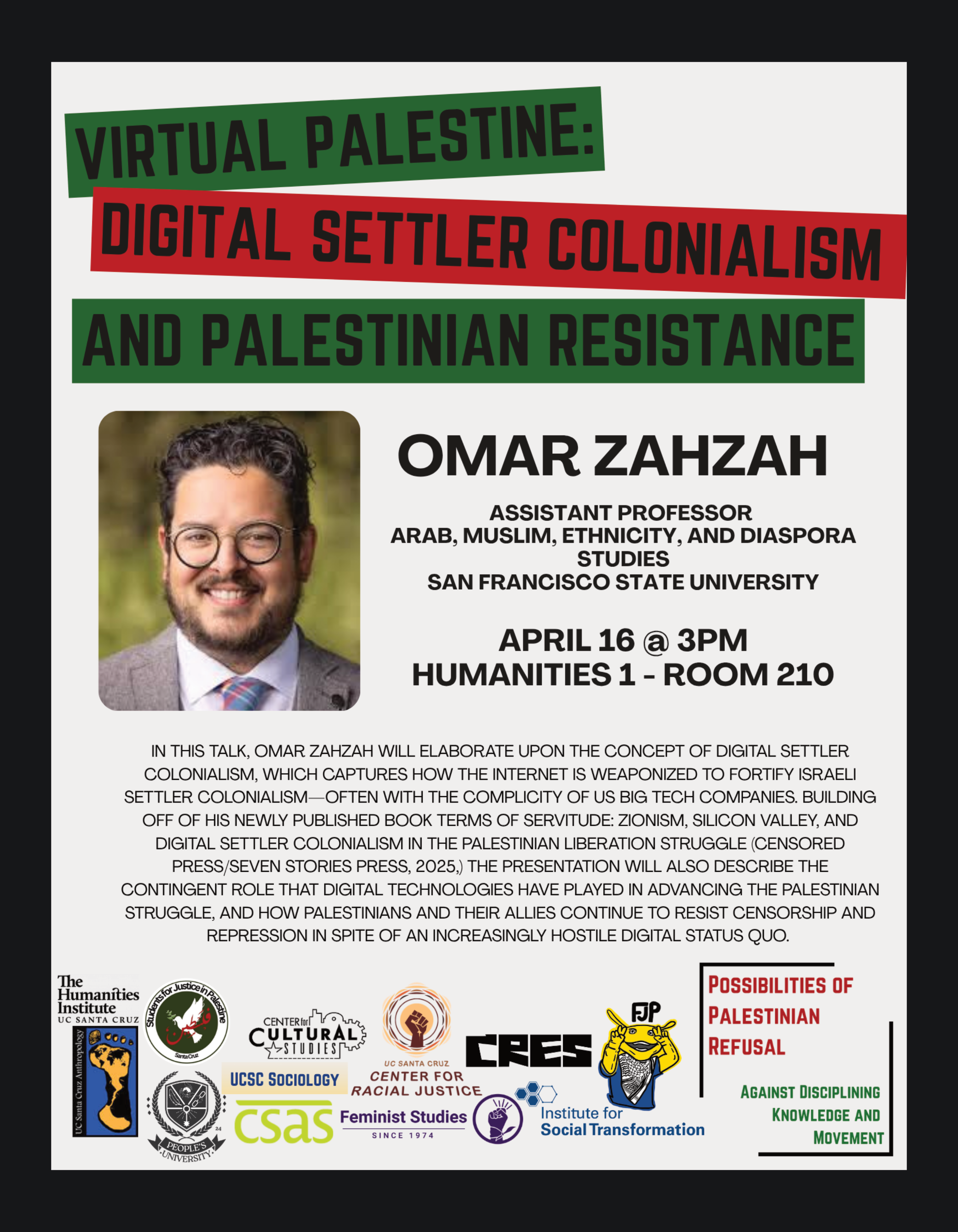 Virtual Palestine: Digital Settler Colonialism and Palestinian Resistance ＊ 04/16/2026